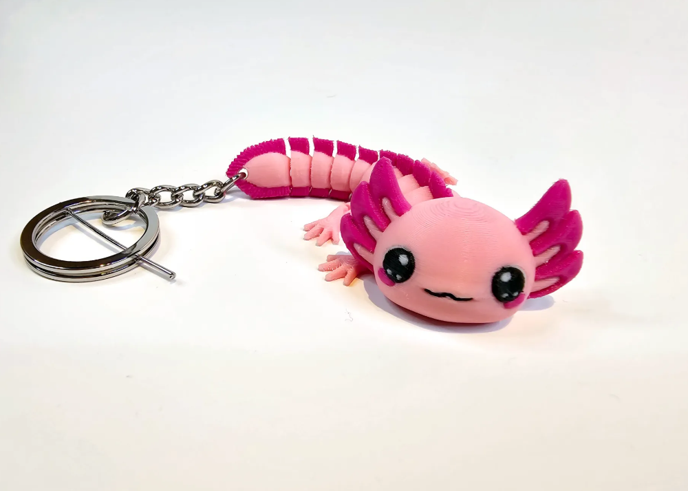 Flexi Axolotl Keychain — 3D printed by Moon Studio 3D